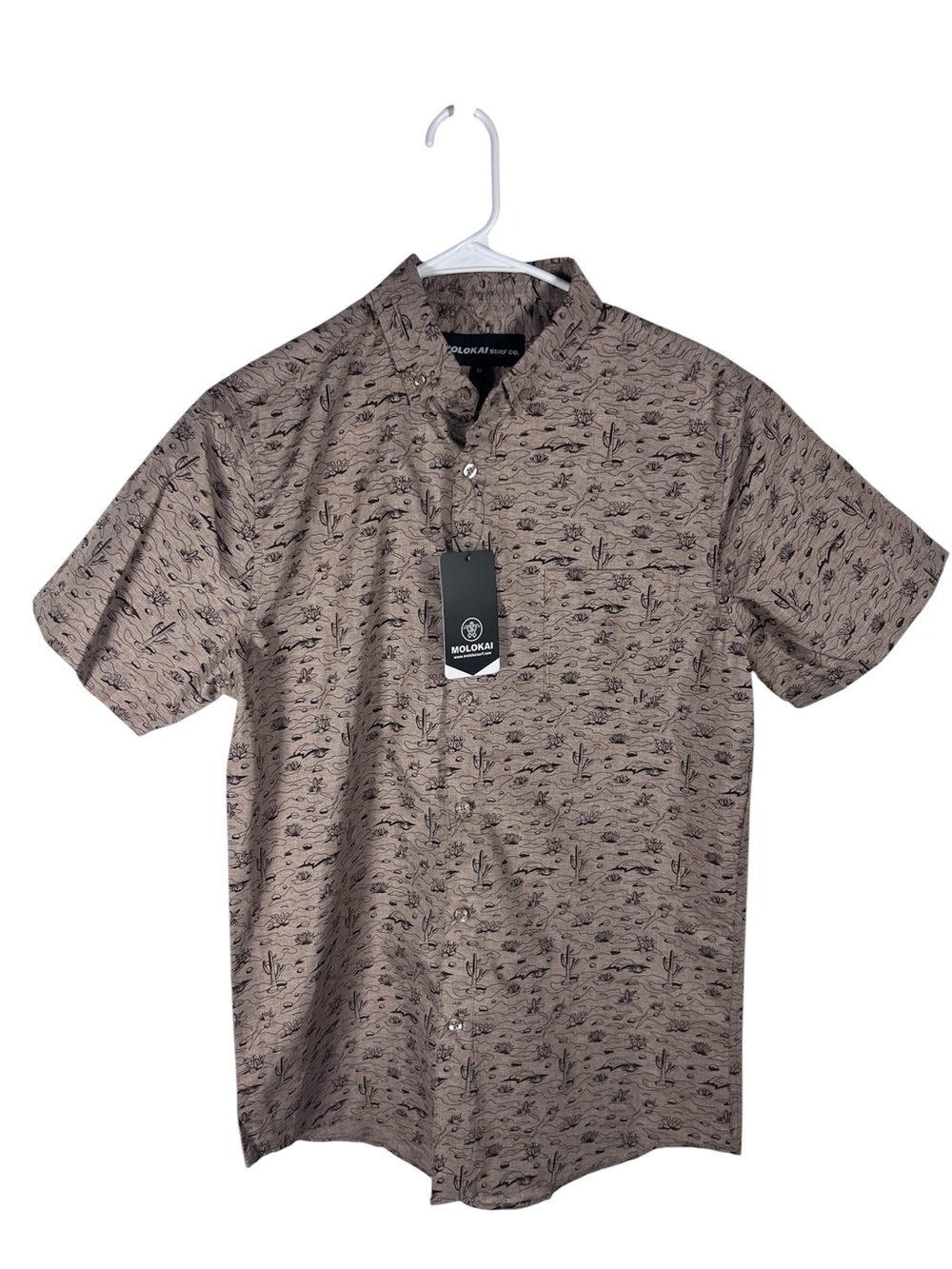 Molokai Surf Co Lightweight Button Down Shirt Cactus Desert Print Size M